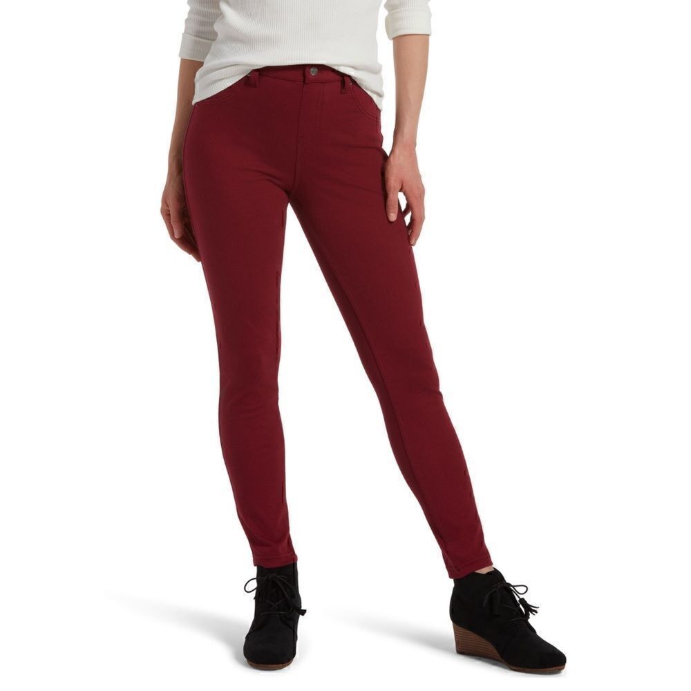 Hue Curvy High Waist Ultra Soft Maroon Leggings Women’s Small